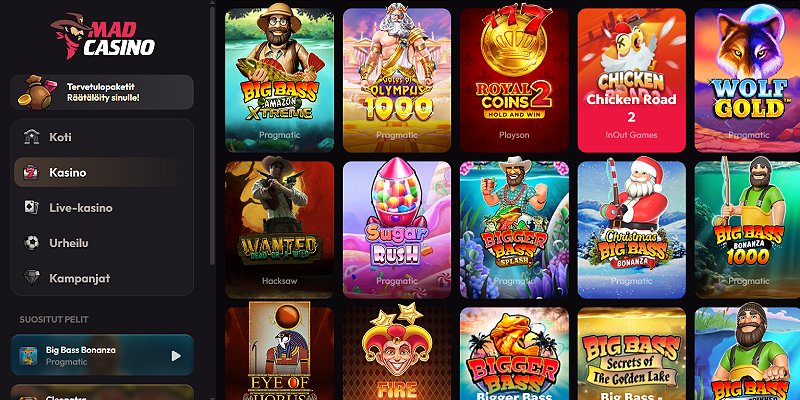 MadCasino ulkomainen nettikasino suomalaisille — kirjaudu sisään