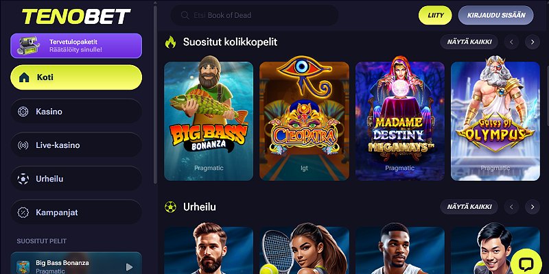 TenoBet kasino suomenkielinen sivusto — uusi nettikasino